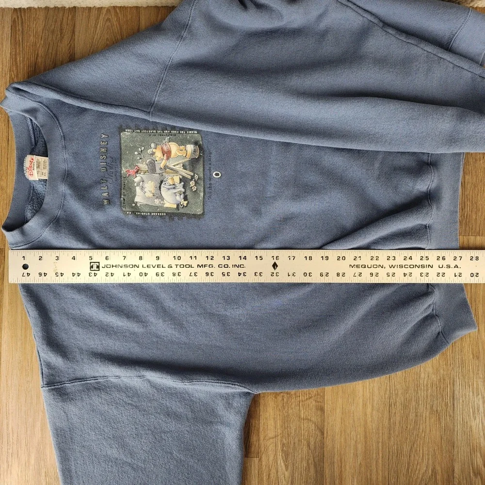 Vintage Walt Disney Studios Winnie the Pooh Sweatshirt Blue XXL Made in USA